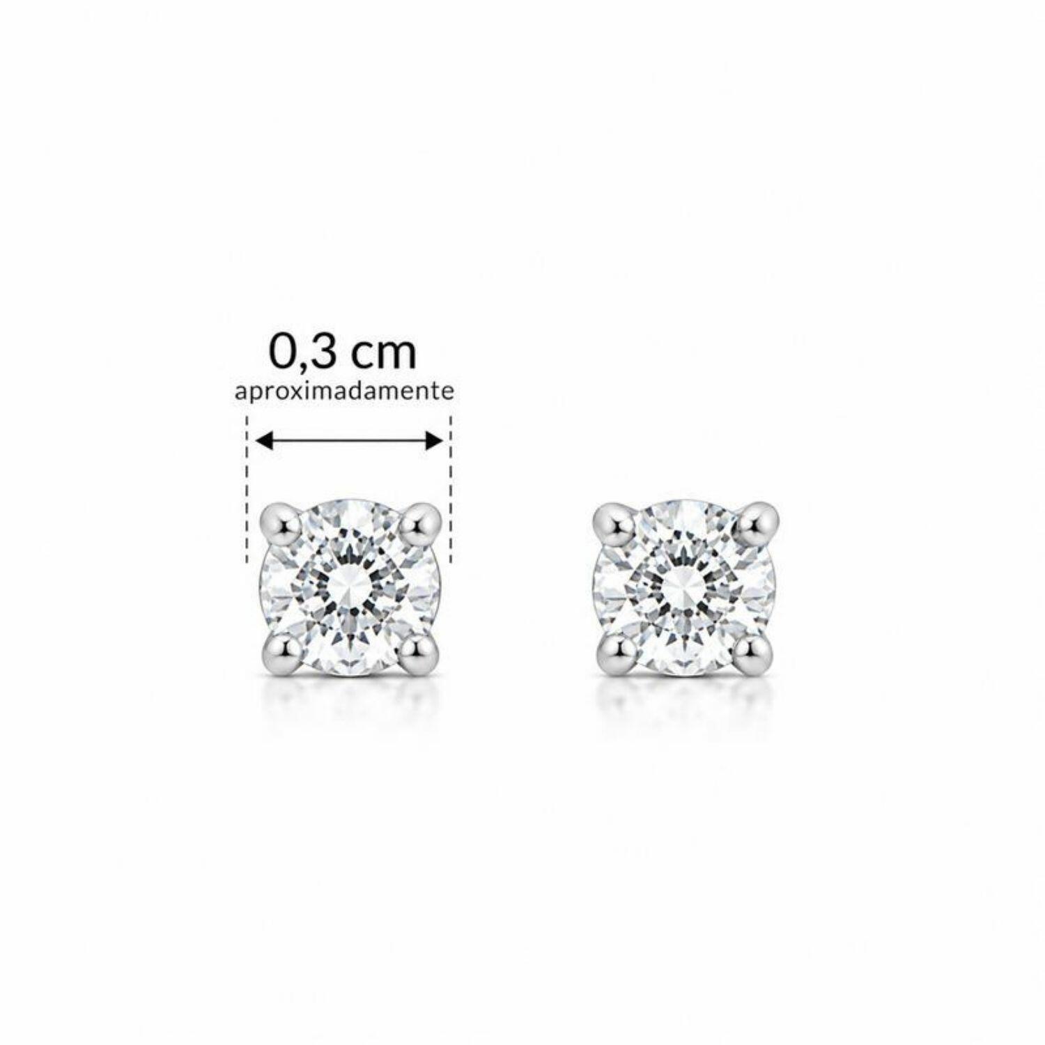 Brinco Ponto de Luz 0.3 cm Banhado a Prata