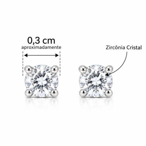 Brinco Ponto de Luz 0.3 cm Banhado a Prata