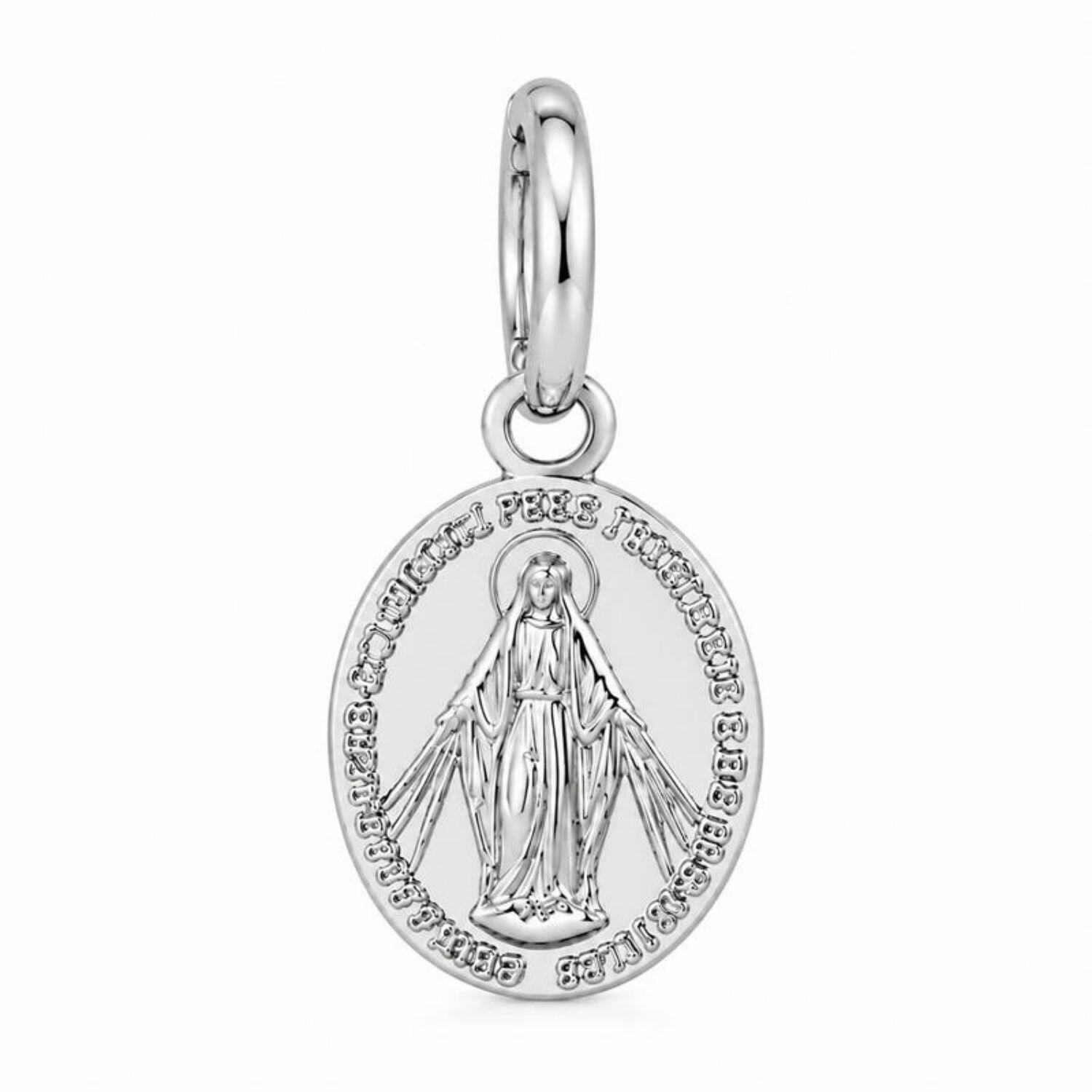 Brinco Argola Nossa Senhora Milagrosa Banhado a Prata