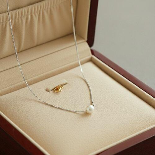 Colar Pérola 0.8 cm Banhado em Prata