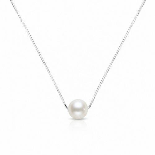 Colar P�rola 0.8 cm Banhado em Prata