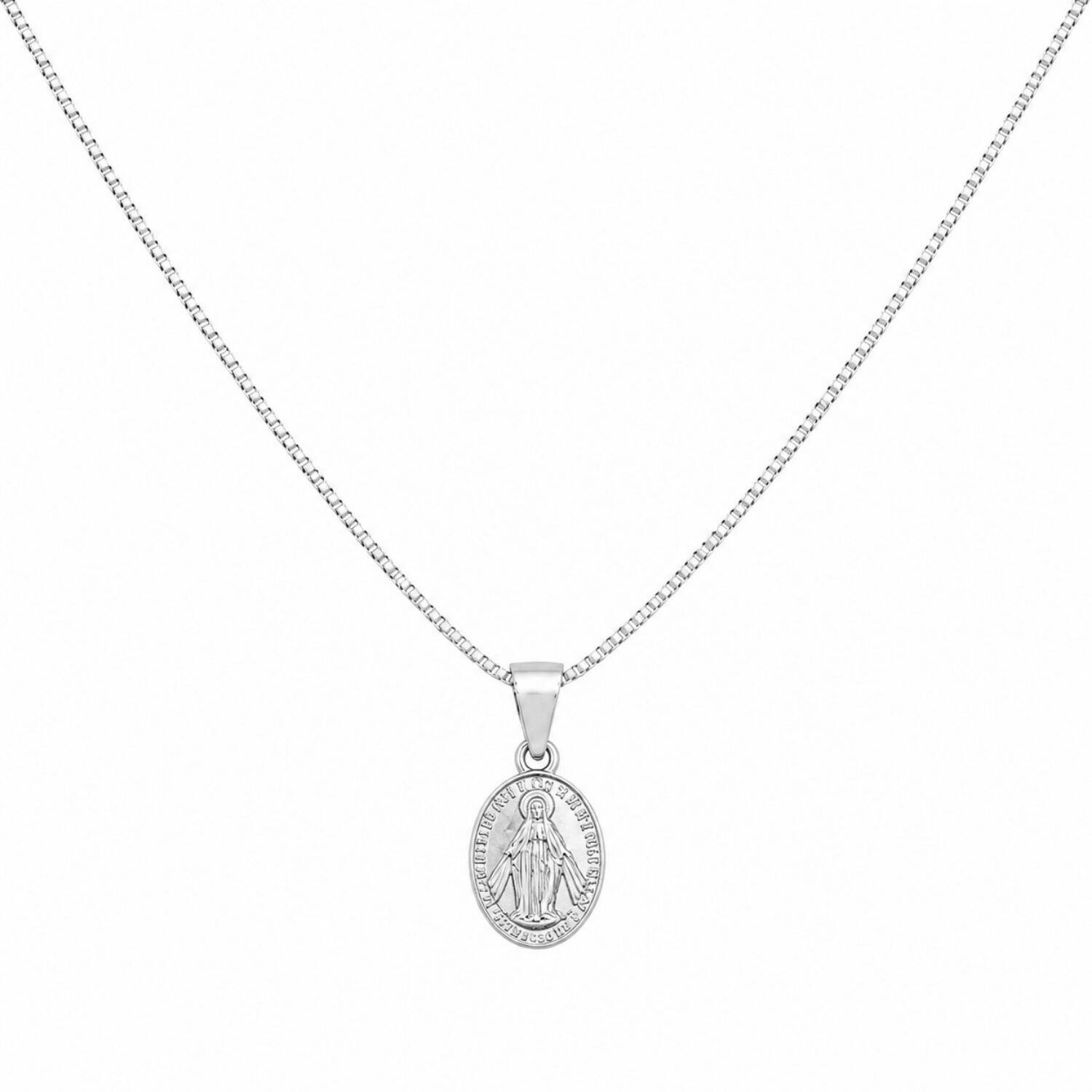 Choker Nossa Senhora Milagrosa Banhado a Prata