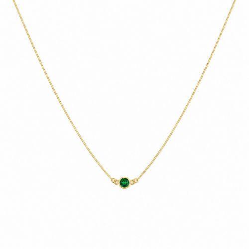 Choker Redondo Cristal Esmeralda Banhado a Ouro