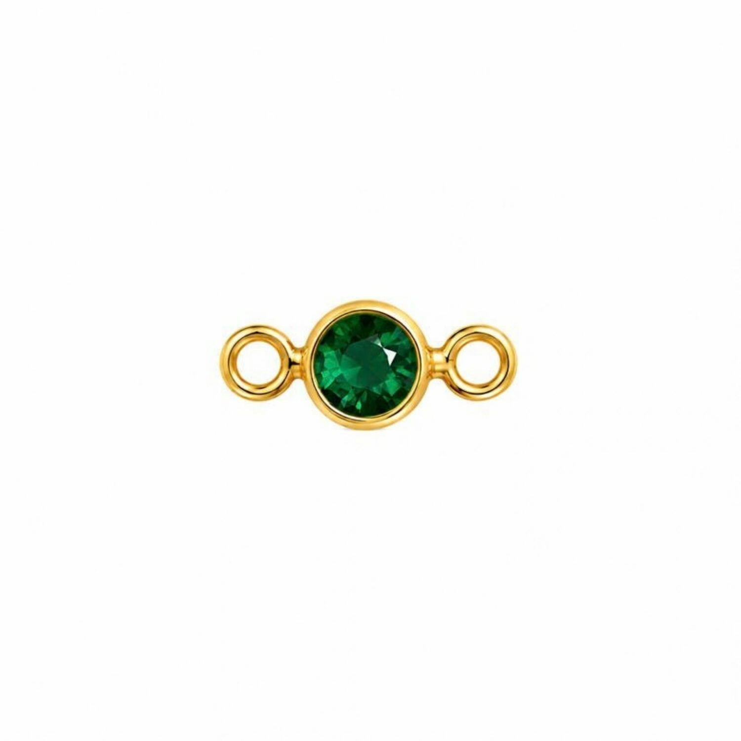 Choker Redondo Cristal Esmeralda Banhado a Ouro