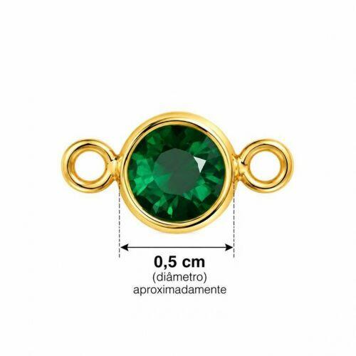 Choker Redondo Cristal Esmeralda Banhado a Ouro