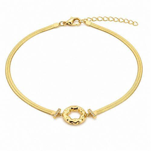 Choker Formas Laminado com Org�nico Vazado Banhado a Ouro