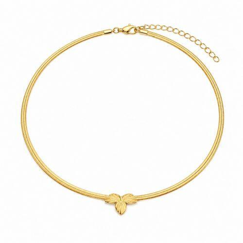 Choker Laminada com Folha Banhado a Ouro