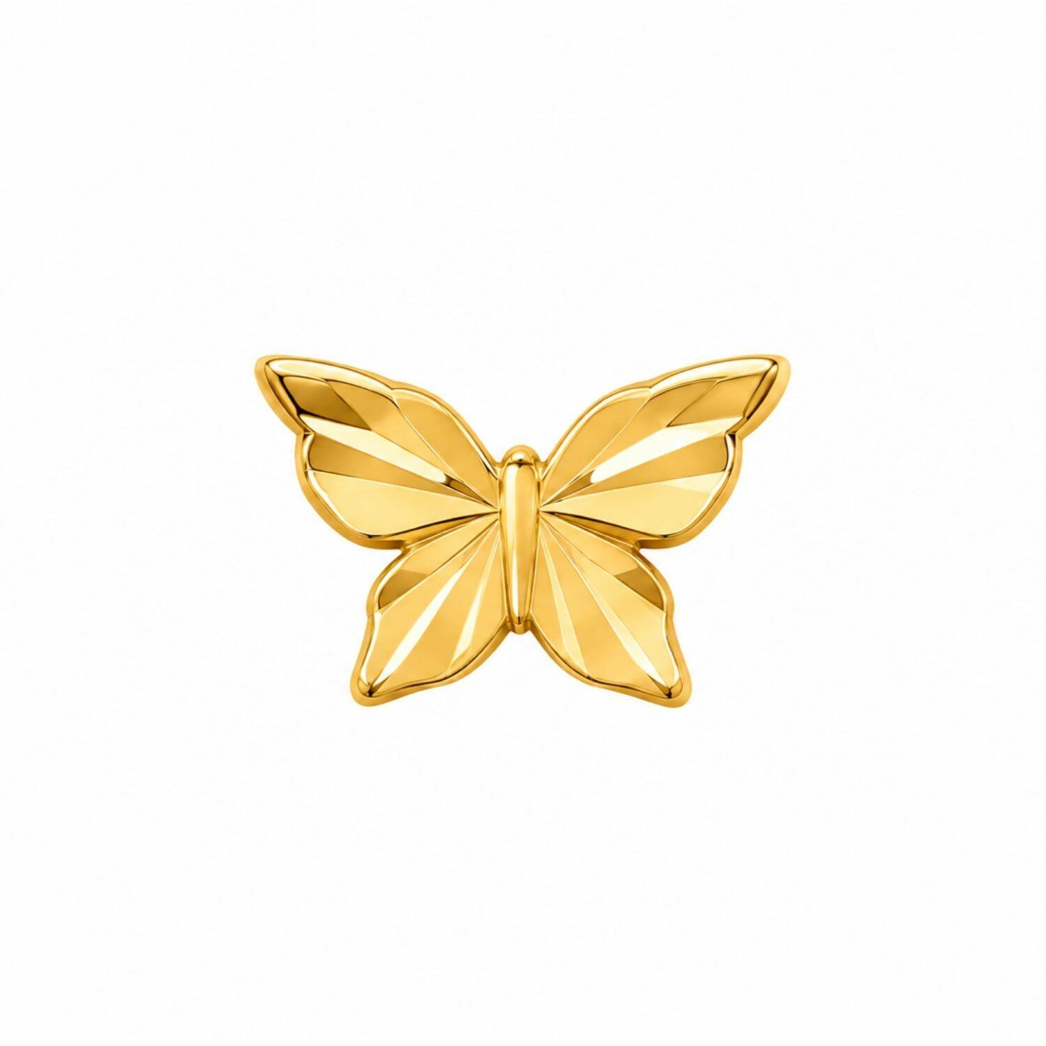 Choker Aro com Borboleta Lisa Banhado em Ouro 18K