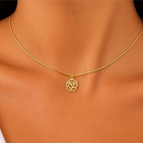 Choker Rosa Lisa Banhado em Ouro 18k