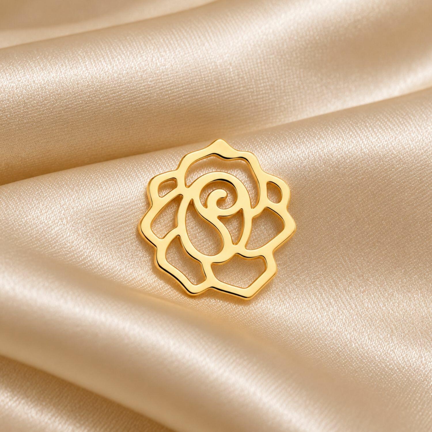 Choker Rosa Lisa Banhado em Ouro 18k