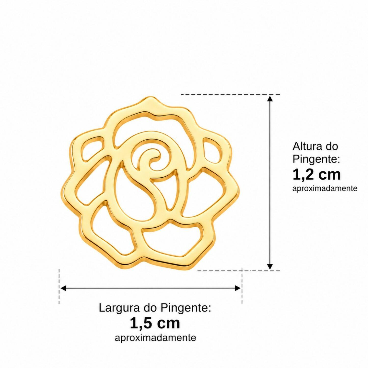 Choker Rosa Lisa Banhado em Ouro 18k