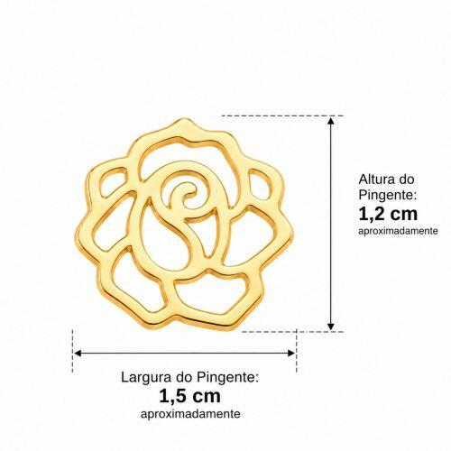 Choker Rosa Lisa Banhado em Ouro 18k