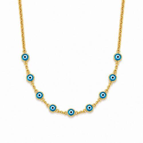 Choker Olho Grego Azul Banhado em Ouro 18k
