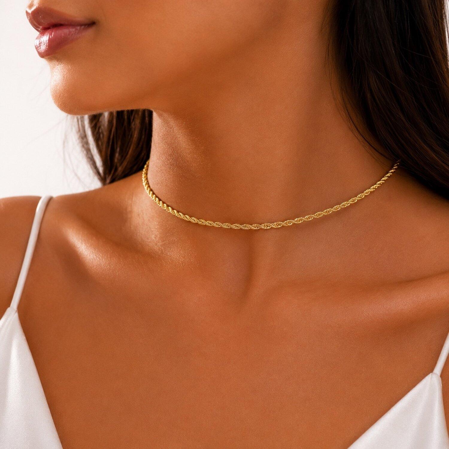 Choker Elo Baiano Banhado em Ouro18k