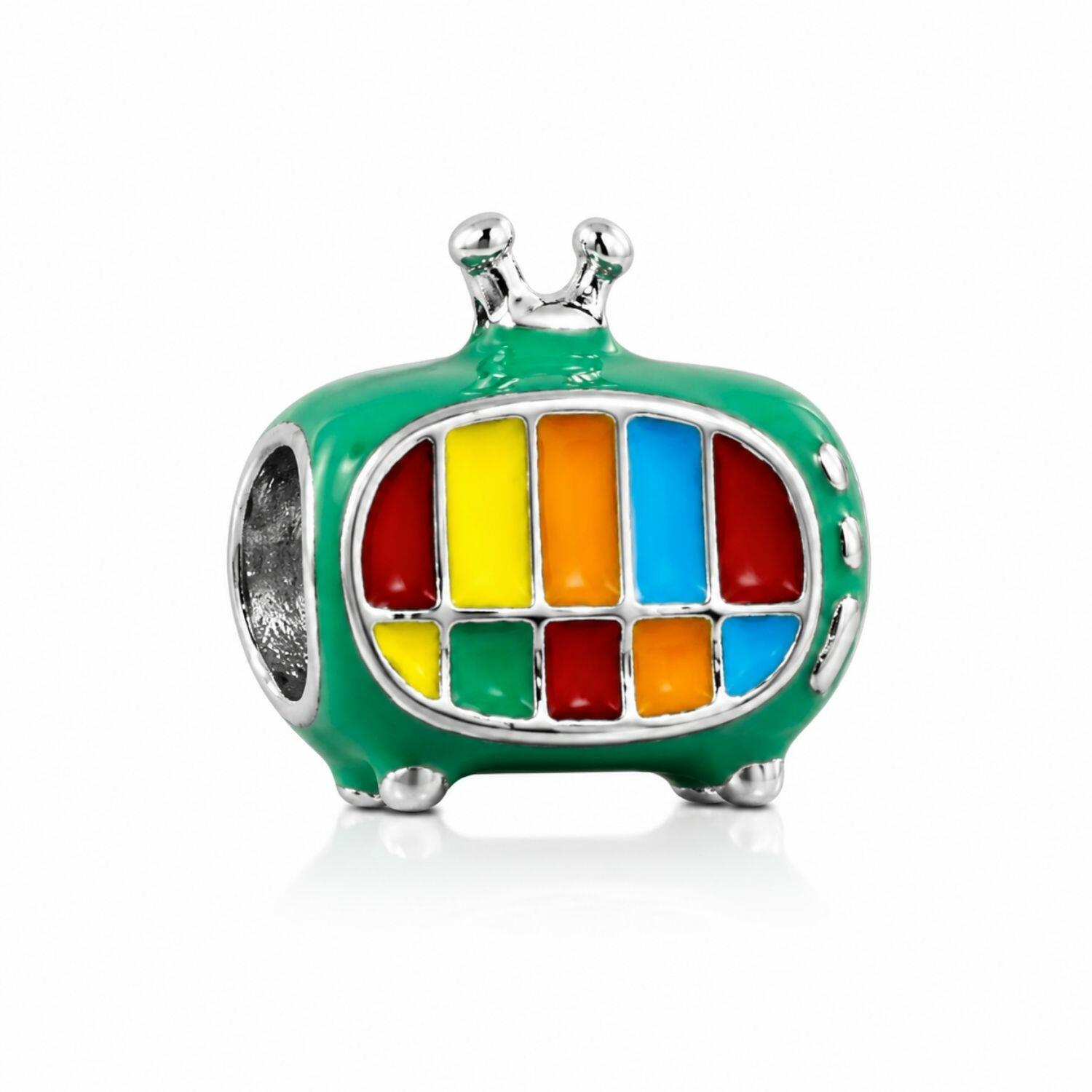 Berloque Separador Televisão Verde Aço Inox
