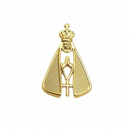 Broche de Nossa Senhora Aparecida Banhado a Ouro