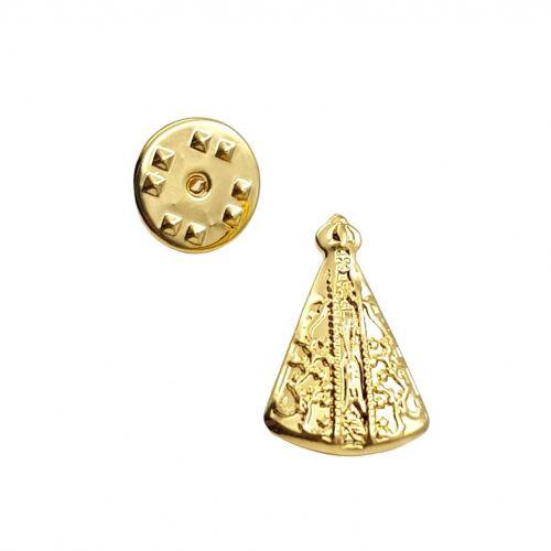 Broche Nossa Senhora Aparecida com Detalhes Banhado a Ouro