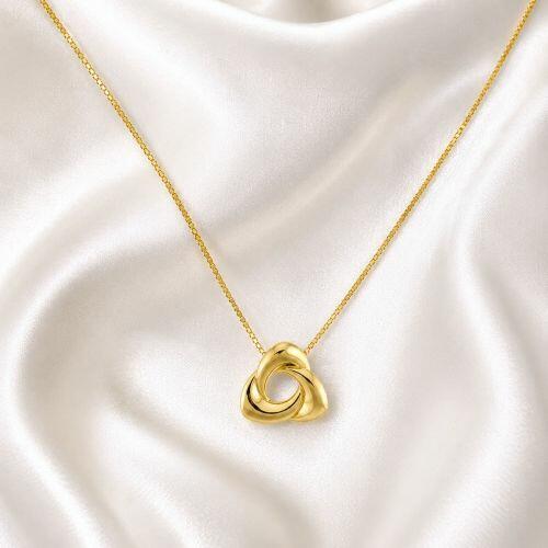 Colar Formas Triangular Vazado Banhado a Ouro