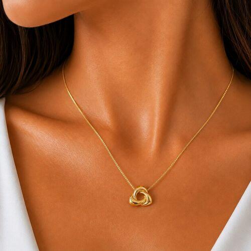 Colar Formas Triangular Vazado Banhado a Ouro