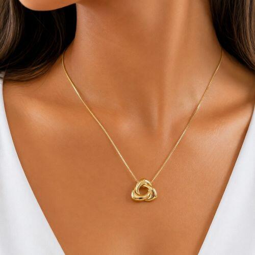 Colar Formas Triangular Vazado Banhado a Ouro