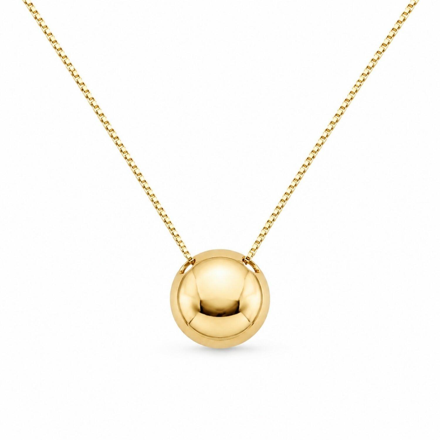 Colar Meia Bola Abaulado Banhado a Ouro