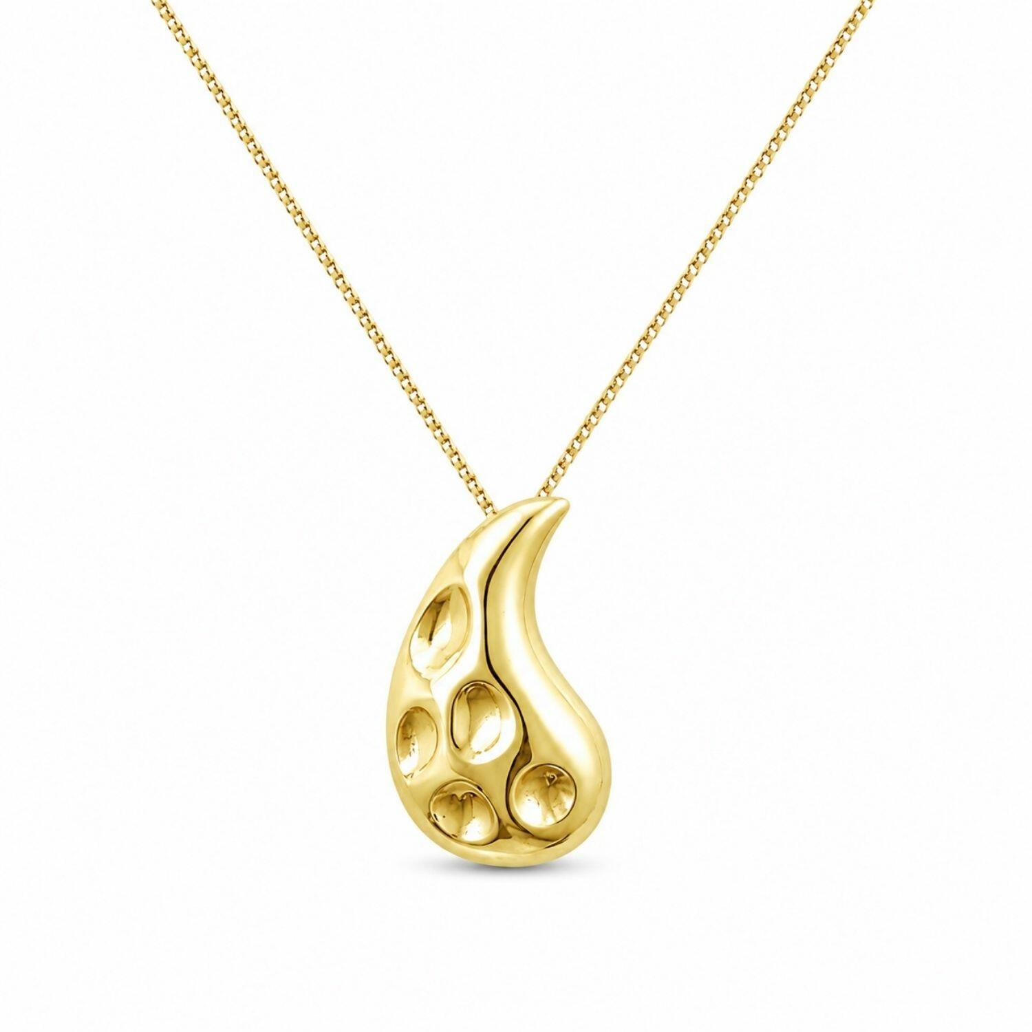 Colar Gota Bold Orgânico Banhado a Ouro