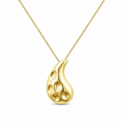 Colar Gota Bold Org�nico Banhado a Ouro