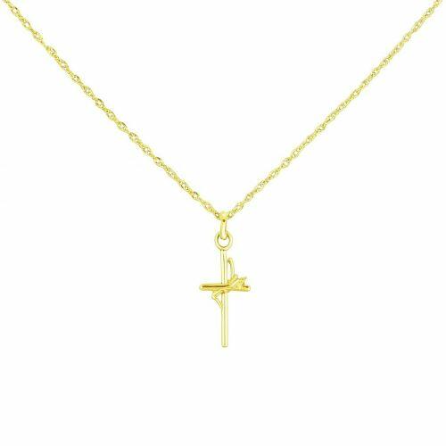 Colar Singapura com Pingente F� Banhado a Ouro
