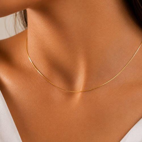 Colar 40 cm Rabo de Rato Banhado a Ouro