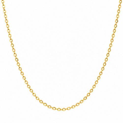 Colar Mini Elo com Pingente Coração Liso Banhado a Ouro