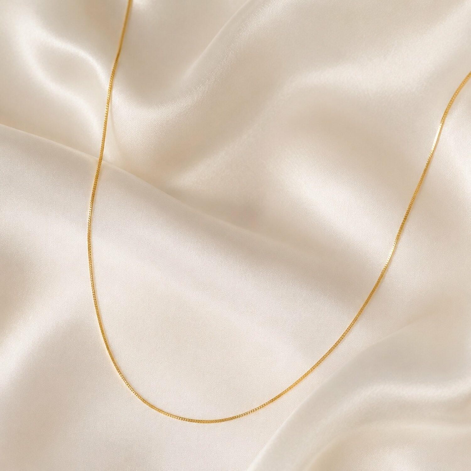 Colar Rabo de Rato Laminado Banhado em Ouro 18k