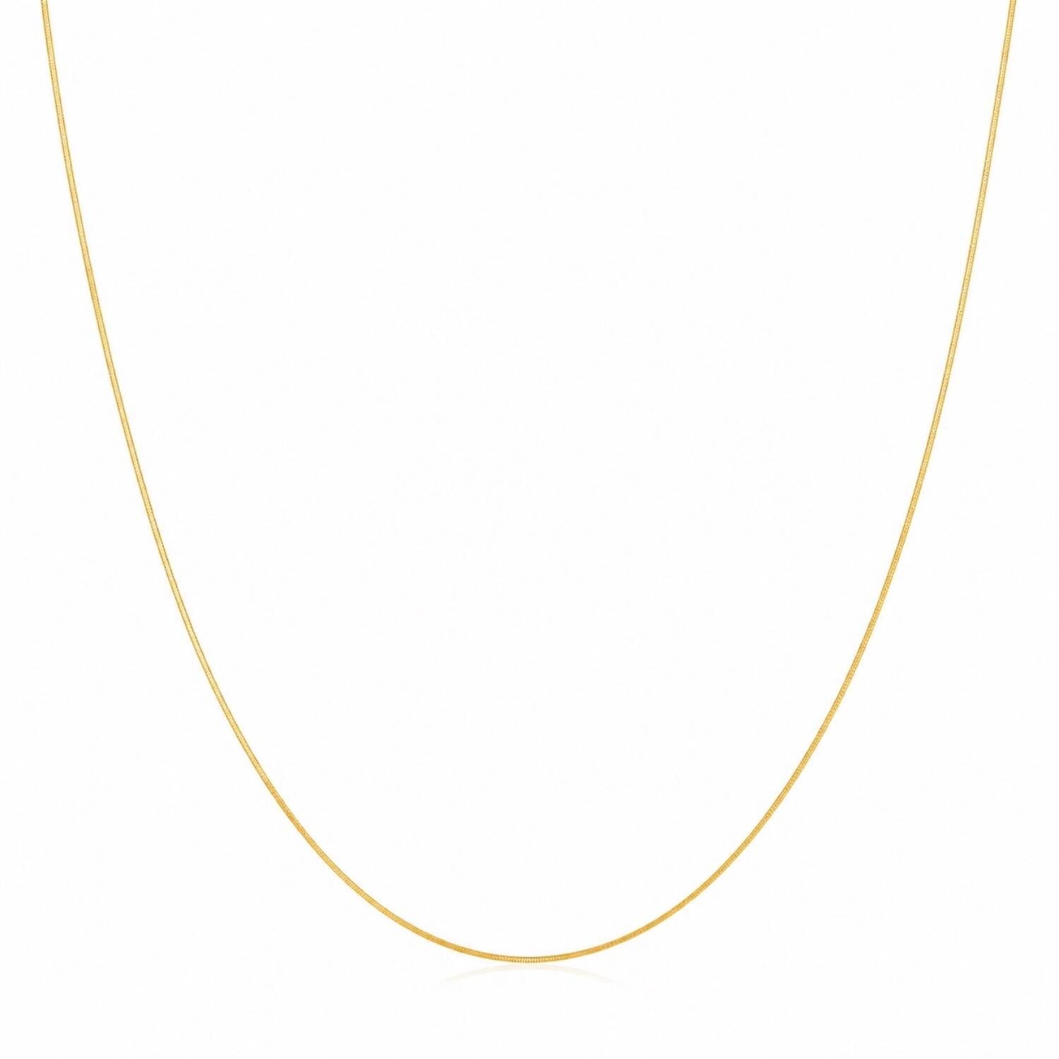 Colar Rabo de Rato Laminado Banhado em Ouro 18k