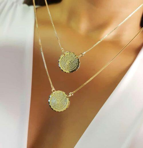 Escapul�rio Ora��o Pai Nosso Banhado em Ouro18k