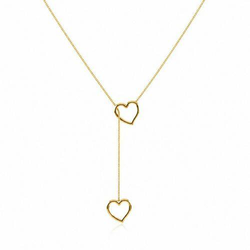 Colar Gravatinha Cora��o Banhado em Ouro18k
