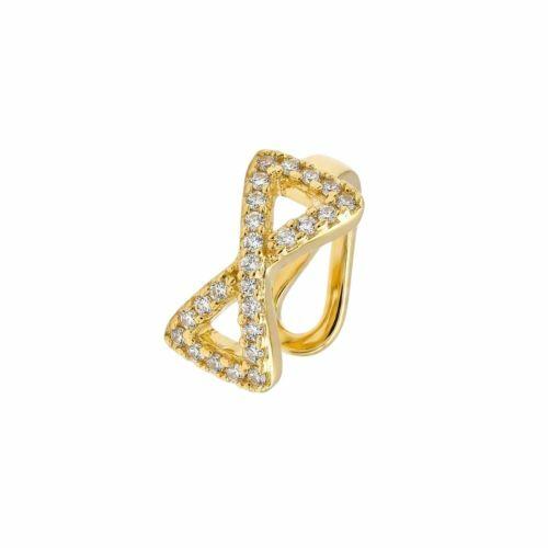 Piercing Fake La�o Micro Zirc�nia Banhado a Ouro