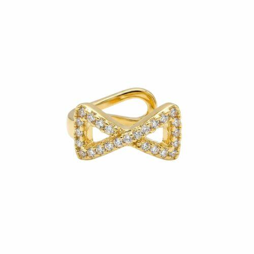 Piercing Fake La�o Micro Zirc�nia Banhado a Ouro