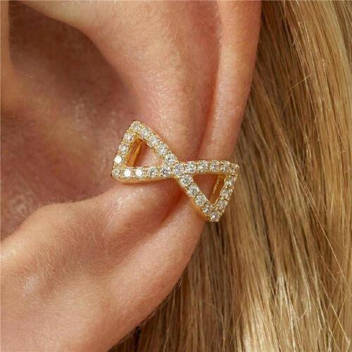 Piercing Fake Laço Micro Zircônia Banhado a Ouro