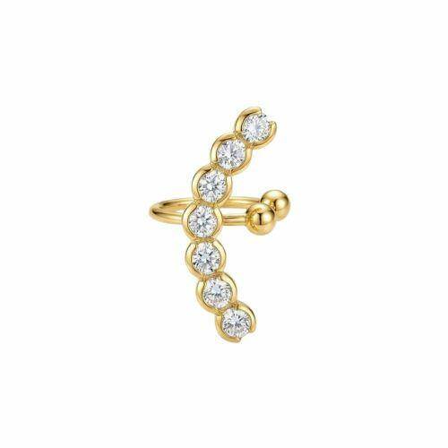 Piercing Fake 7 Zircônias Cristais Banhado em Ouro18k