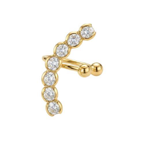 Piercing Fake 7 Zirc�nias Cristais Banhado em Ouro18k