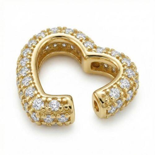 Piercing Fake todo Micro Zirc�nia em Formato de Cora��o Banhado em Ouro18k