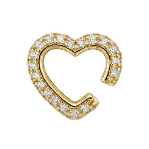 Piercing Fake todo Micro Zirc�nia em Formato de Cora��o Banhado em Ouro18k