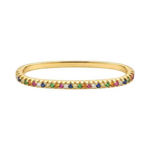Piercing Fake Transversal Micro Zirc�nia Colorida Banhado em Ouro18k