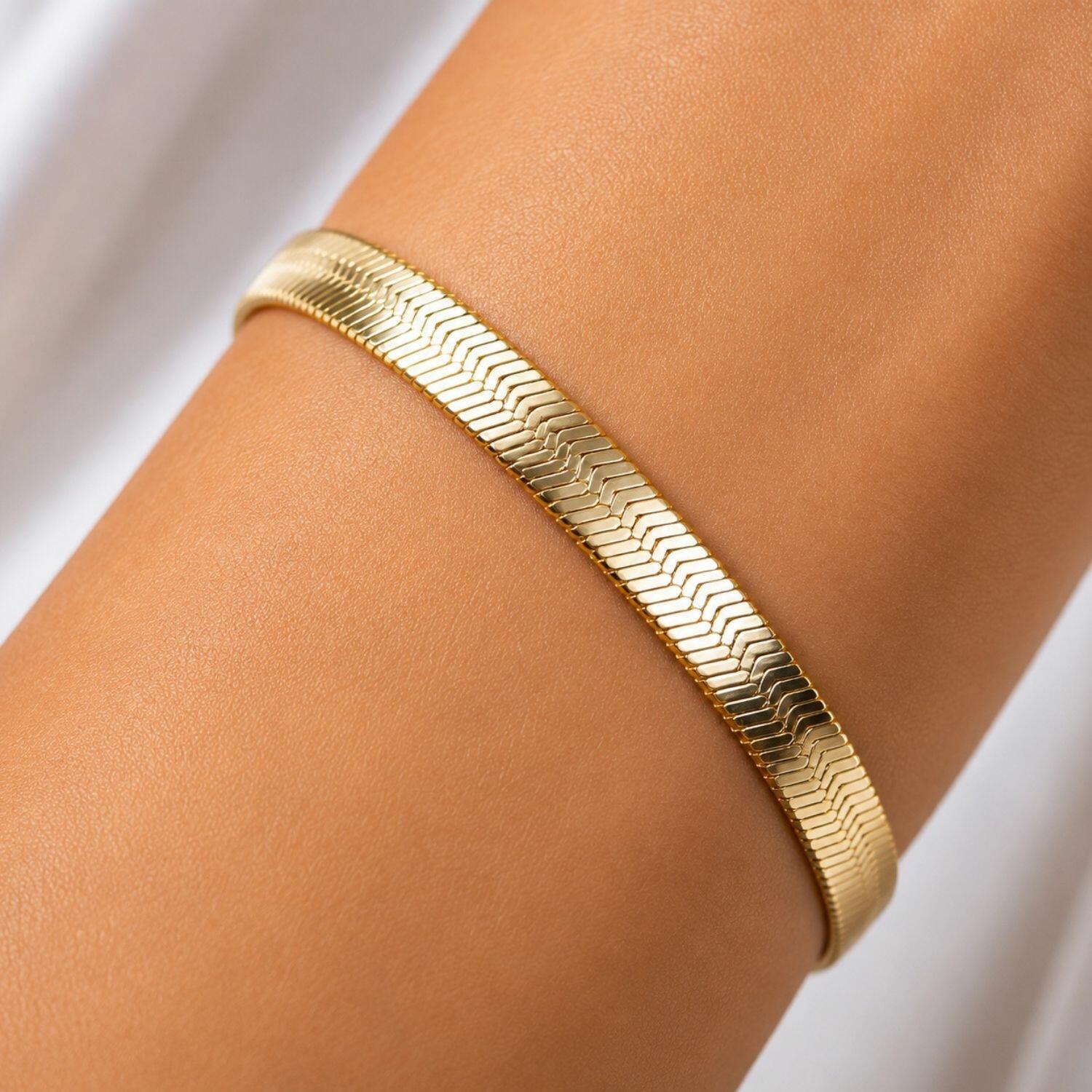 Pulseira Laminada Banhada em Ouro18k
