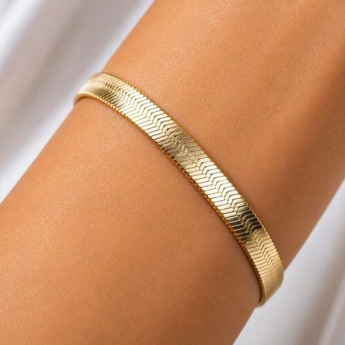 Pulseira Laminada Banhada em Ouro18k