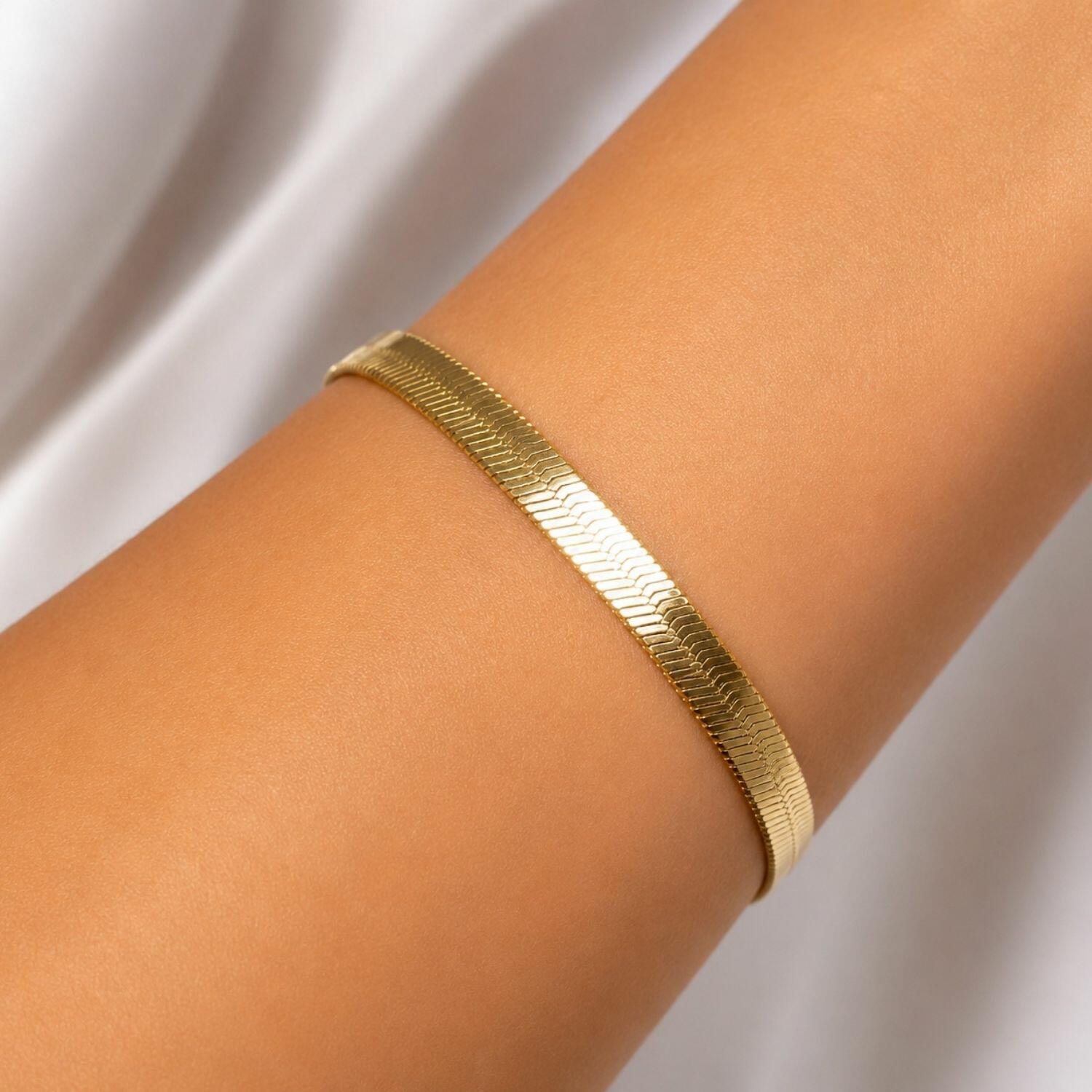 Pulseira Laminada Banhada em Ouro18k
