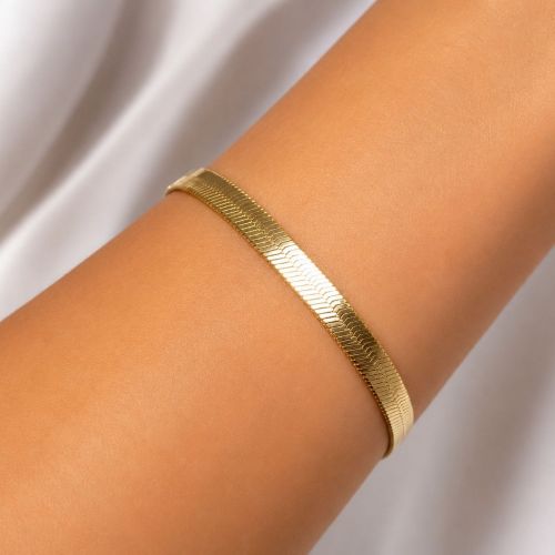Pulseira Laminada Banhada em Ouro18k