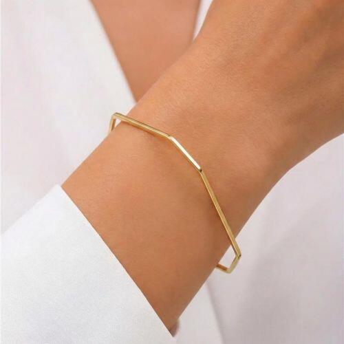 Bracelete Geométrico Banhado em Ouro 18K