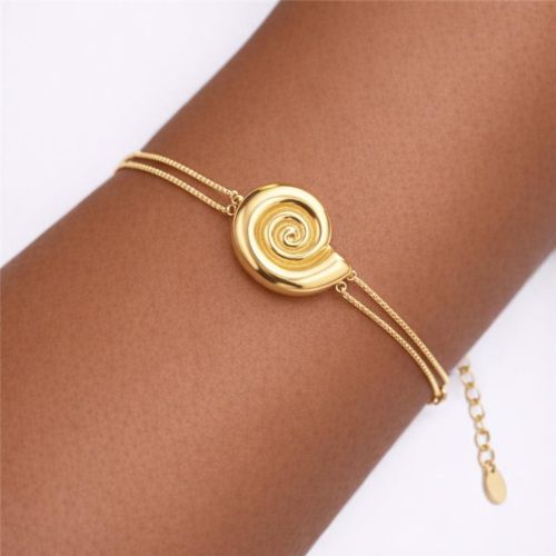 Pulseira Formas Caracol Banhado a Ouro