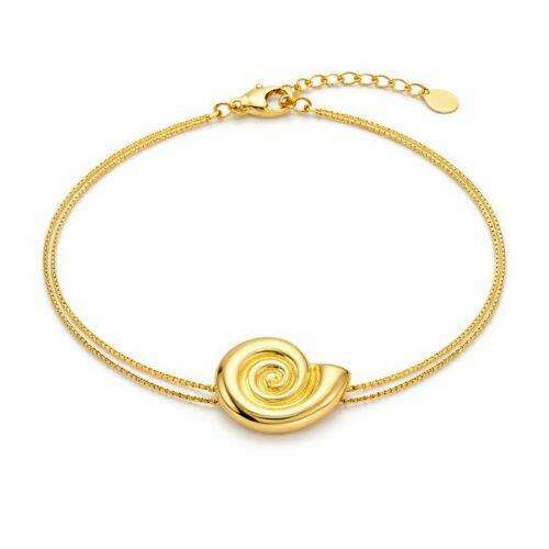 Pulseira Formas Caracol Banhado a Ouro