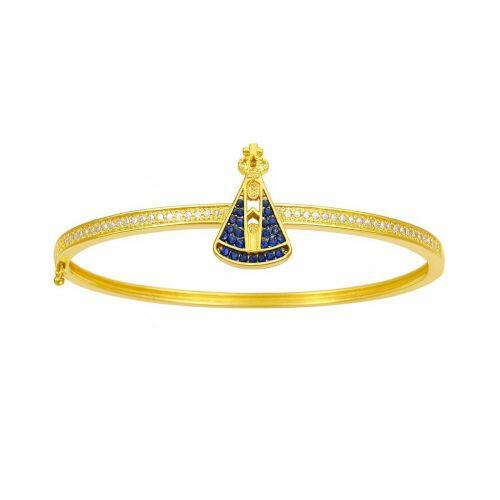 Bracelete Fechado Nossa Senhora Aparecida Banhado a Ouro